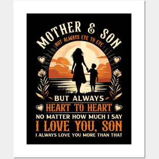 Mother and Son Not Always Eye to Eye Mother's Day Posters and Art